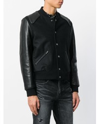 schwarze Bomberjacke von Saint Laurent