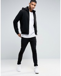 schwarze Bomberjacke von Asos