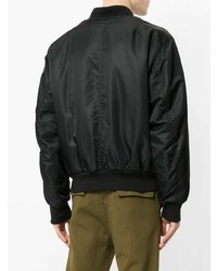 schwarze Bomberjacke von Yves Salomon Homme