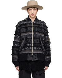 schwarze Bomberjacke von Sacai