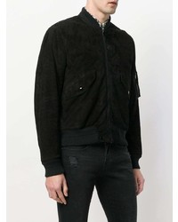 schwarze Bomberjacke von Saint Laurent