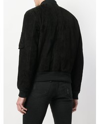 schwarze Bomberjacke von Saint Laurent