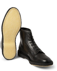 schwarze Brogue Stiefel aus Leder