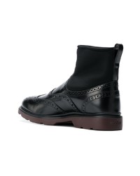 schwarze Brogue Stiefel aus Leder von Hogan