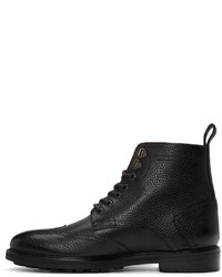 schwarze Brogue Stiefel aus Leder von Tiger of Sweden