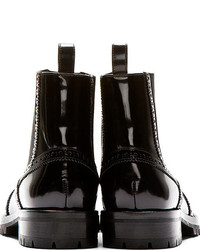 schwarze Brogue Stiefel aus Leder von Christopher Kane