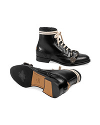 schwarze Brogue Stiefel aus Leder von Gucci