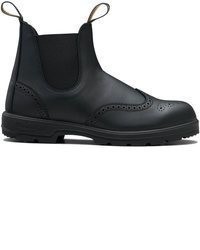 schwarze Brogue Stiefel aus Leder von Blundstone