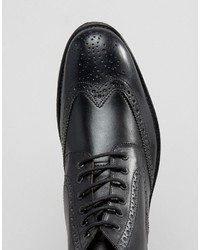 schwarze Brogue Stiefel aus Leder von Lambretta
