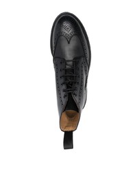 schwarze Brogue Stiefel aus Leder von Henderson Baracco