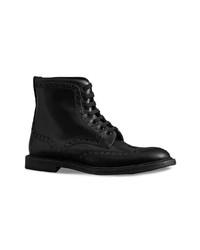 schwarze Brogue Stiefel aus Leder von Burberry