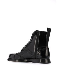 schwarze Brogue Stiefel aus Leder von Dolce & Gabbana
