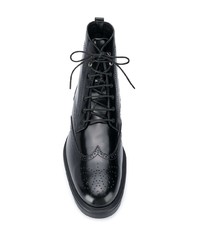schwarze Brogue Stiefel aus Leder von Hogan