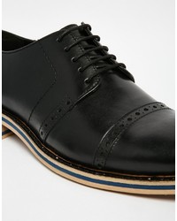 schwarze Brogue Stiefel aus Leder von Frank Wright