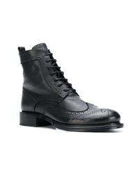 schwarze Brogue Stiefel aus Leder von Ann Demeulemeester
