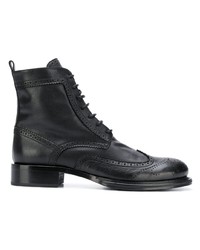 schwarze Brogue Stiefel aus Leder von Ann Demeulemeester