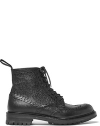 schwarze Brogue Stiefel aus Leder von Cheaney