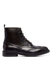 schwarze Brogue Stiefel aus Leder von Corneliani