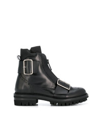 schwarze Brogue Stiefel aus Leder von DSQUARED2