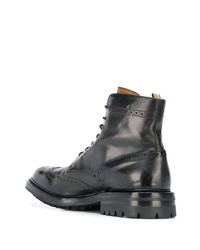 schwarze Brogue Stiefel aus Leder von Officine Creative