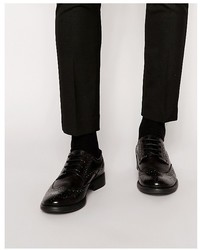 schwarze Brogue Stiefel aus Leder von Frank Wright