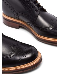 schwarze Brogue Stiefel aus Leder von Grenson