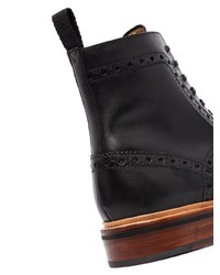 schwarze Brogue Stiefel aus Leder von Grenson