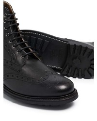 schwarze Brogue Stiefel aus Leder von Grenson