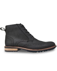 schwarze Brogue Stiefel aus Leder von Joe Browns