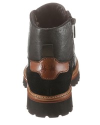 schwarze Brogue Stiefel aus Leder von La Martina