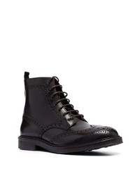 schwarze Brogue Stiefel aus Leder von Corneliani