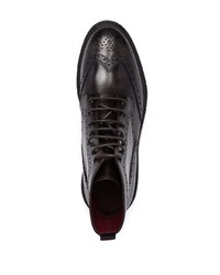 schwarze Brogue Stiefel aus Leder von Corneliani