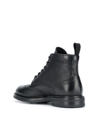 schwarze Brogue Stiefel aus Leder von Canali