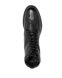 schwarze Brogue Stiefel aus Leder von Pollini