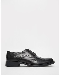 schwarze Brogue Stiefel aus Leder von Frank Wright