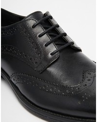 schwarze Brogue Stiefel aus Leder von Frank Wright