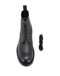 schwarze Brogue Stiefel aus Leder von Alexander McQueen