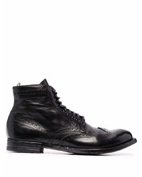 schwarze Brogue Stiefel aus Leder von Officine Creative