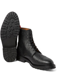 schwarze Brogue Stiefel aus Leder von Thom Browne
