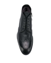 schwarze Brogue Stiefel aus Leder von Baldinini