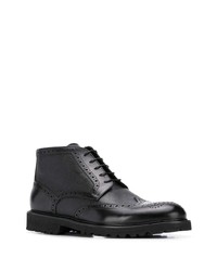 schwarze Brogue Stiefel aus Leder von Baldinini