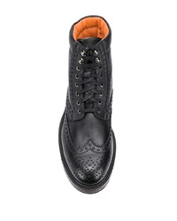 schwarze Brogue Stiefel aus Leder von Santoni