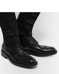 schwarze Brogue Stiefel aus Leder von Saint Laurent