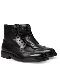 schwarze Brogue Stiefel aus Leder von Saint Laurent