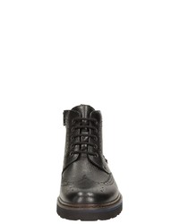 schwarze Brogue Stiefel aus Leder von Sioux