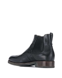 schwarze Brogue Stiefel aus Leder von Ermenegildo Zegna