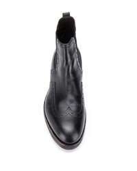 schwarze Brogue Stiefel aus Leder von Ermenegildo Zegna