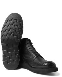 schwarze Brogue Stiefel aus Leder von Tricker's