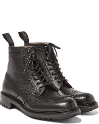 schwarze Brogue Stiefel aus Leder von Cheaney