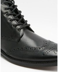 schwarze Brogue Stiefel von Red Tape